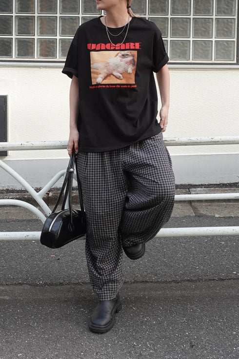 チェックボリュームラフパンツ